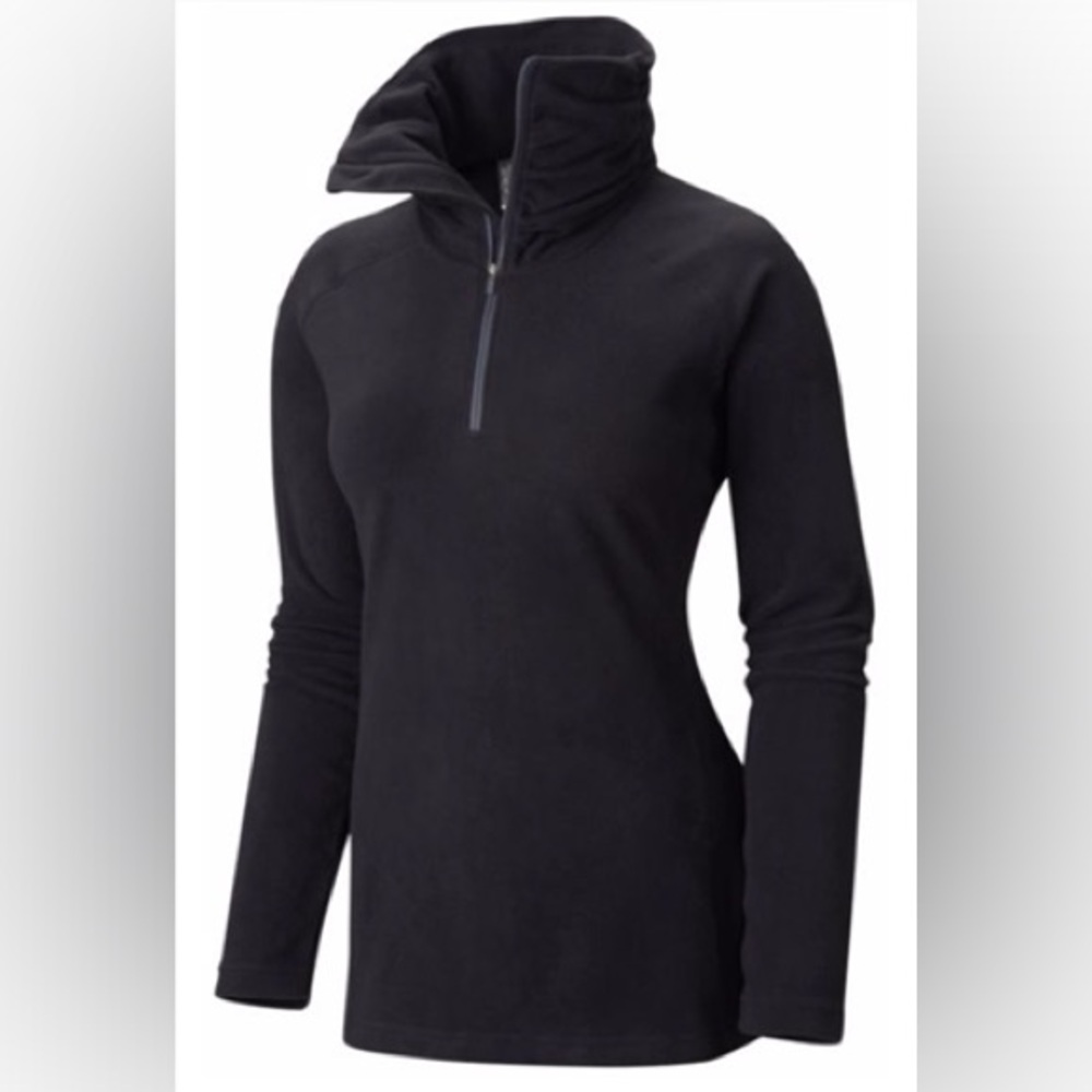 SMALL MOUNTAIN HARDWEAR WOMEN'S MICRO CHILL LITE 1/2 ZIP pullover fleece black